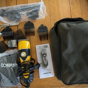 ConairMan No-Slip Grip 2-in-1 Clipper & Trimmer Kit & Case Set Barber Hair Guard